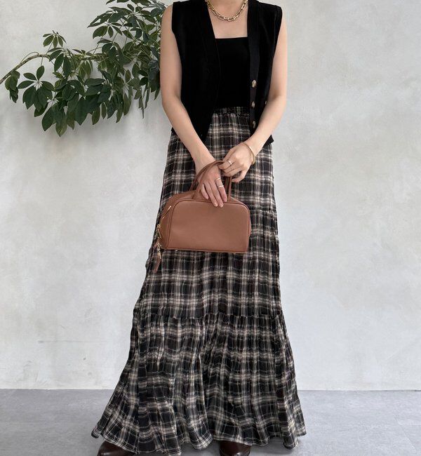  「チェックワッシャースカート」|スカート|