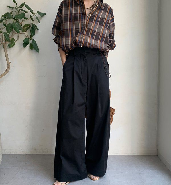  「ストレッチサテンバレルパンツ」|チノ|