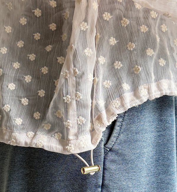  「フラワー刺繍フリルブラウス」|シャツ・ブラウス|