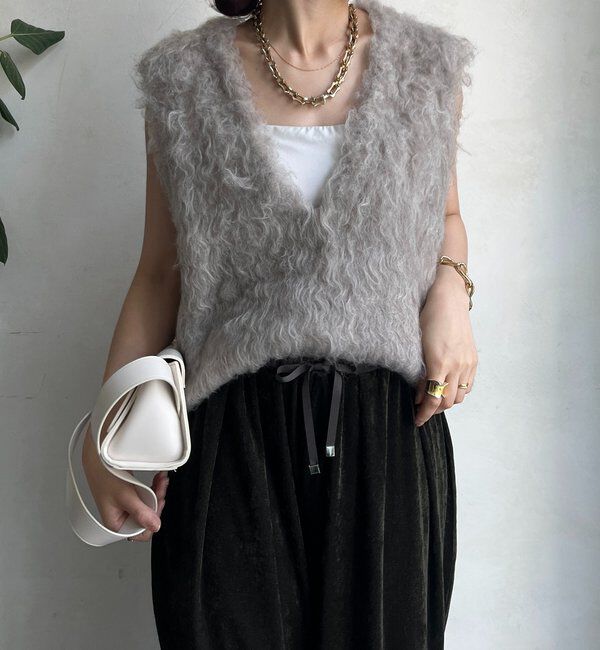  「【REI企画カラーあり】【前後2WAY】シャギーニットベスト」|ニット・セーター|