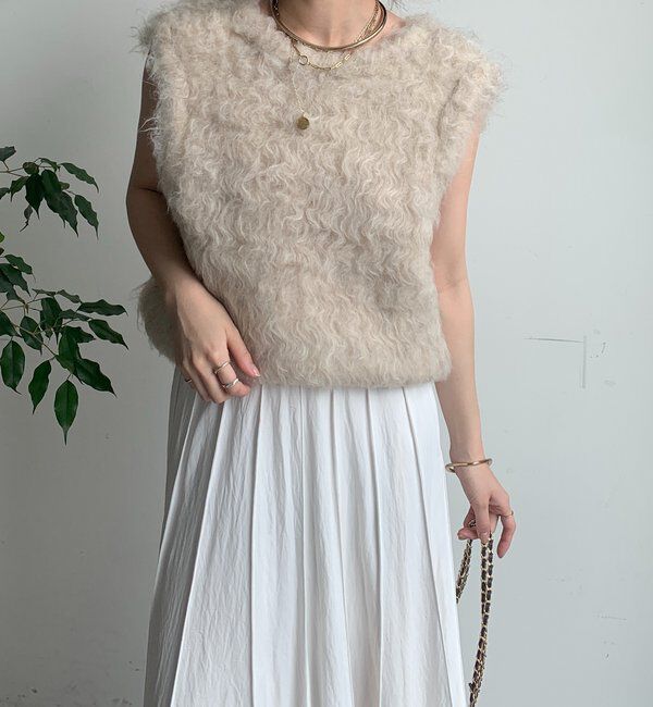  「【REI企画カラーあり】【前後2WAY】シャギーニットベスト」|ニット・セーター|