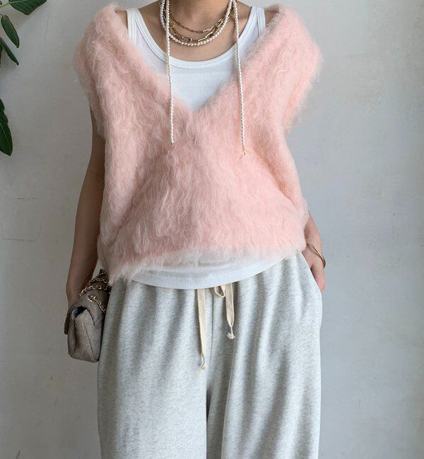  「【REI企画カラーあり】【前後2WAY】シャギーニットベスト」|ニット・セーター|