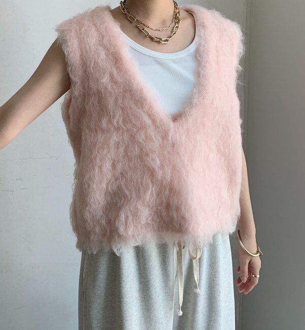  「【REI企画カラーあり】【前後2WAY】シャギーニットベスト」|ニット・セーター|