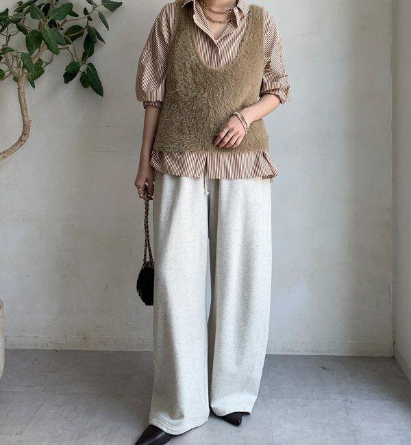  「前後2WAYシャギーニットタンクベスト」|ニット・セーター|