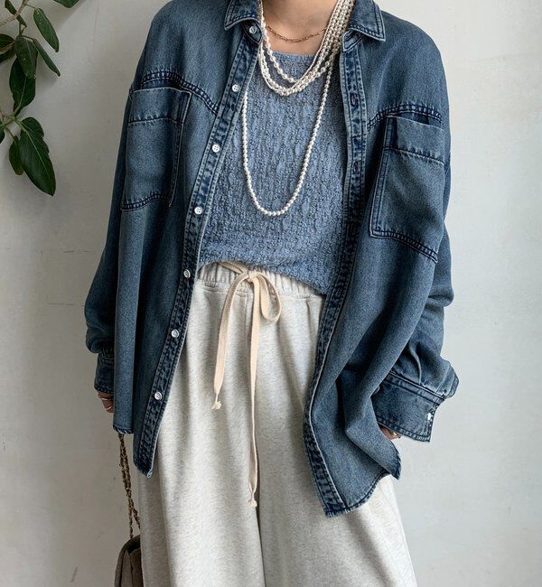  「リンクルフラワーシャーリングプルオーバー」|Tシャツ・カットソー|