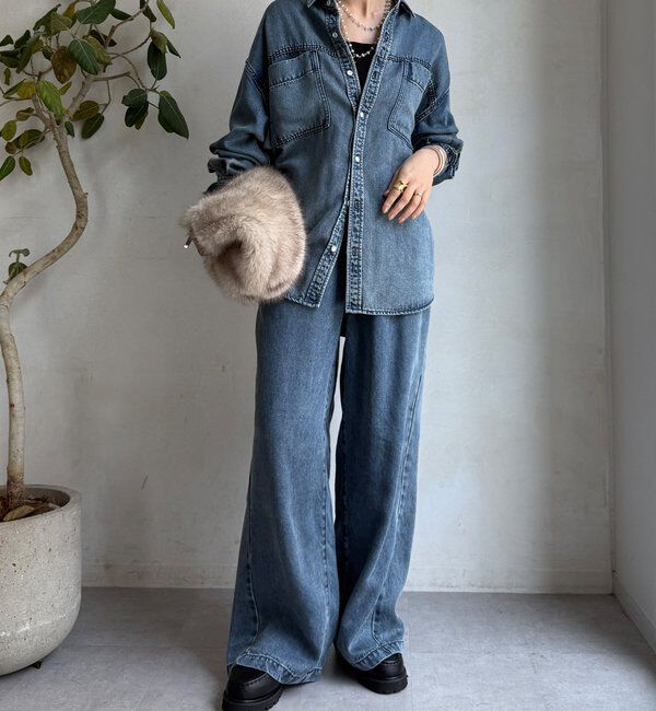  「リヨセルデニムワイドパンツ」|デニム|