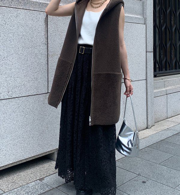  「ボア切替フーディージレ」|ベスト・ジレ|