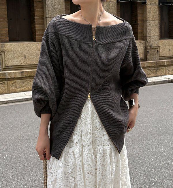  「フロントジップニット」|ニット・セーター|