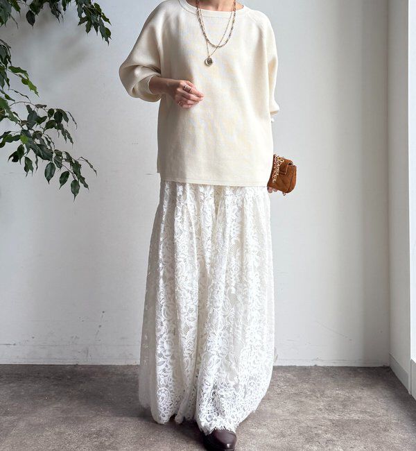  「ストレッチヤーン片畦ポンチョニット」|ニット・セーター|