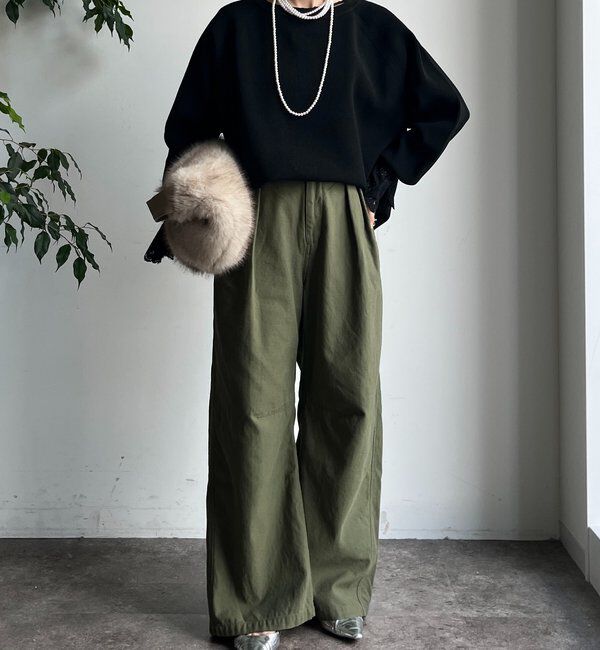  「ストレッチヤーン片畦ポンチョニット」|ニット・セーター|