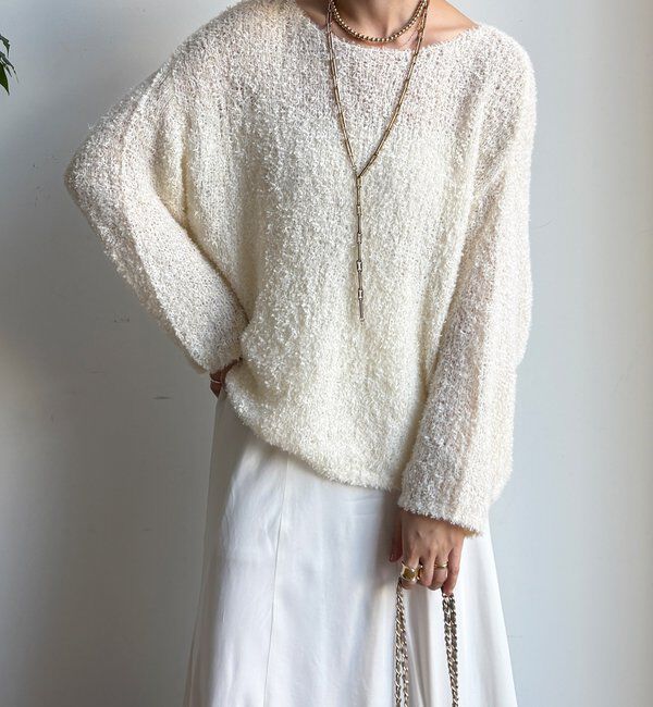  「リボンヤーンフェザープルオーバー」|ニット・セーター|