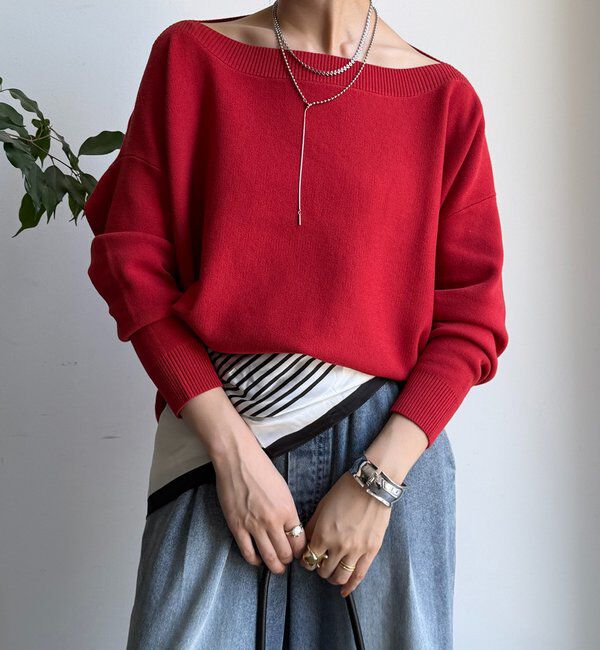  「ボートネックプルオーバー」|ニット・セーター|