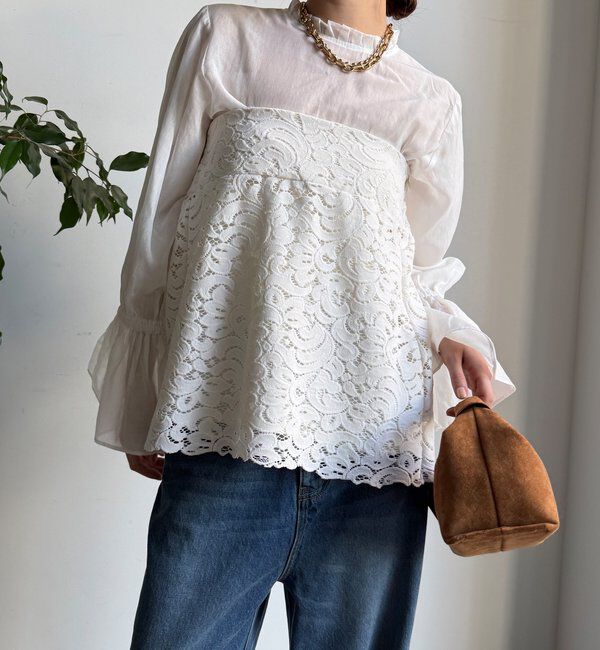  「プリーツ襟袖フレアブラウス」|シャツ・ブラウス|