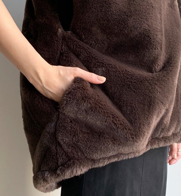  「フェイクミンクフーディージレ」|ベスト・ジレ|