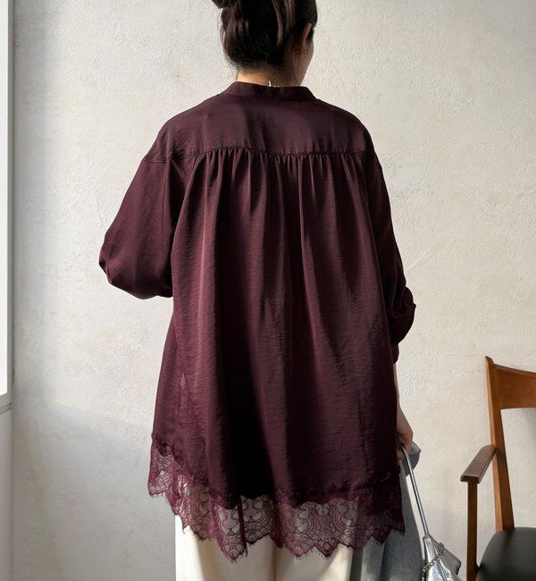  「レース切替チュニック」|シャツ・ブラウス|