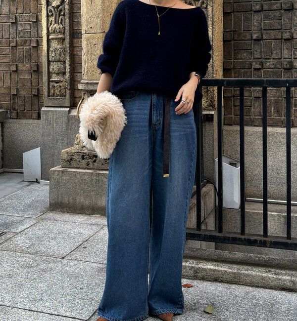  「ファーウールボートネックプルオーバー」|ニット・セーター|