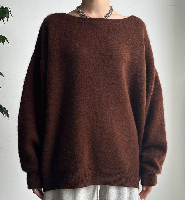 「ファーウールボートネックプルオーバー」|ニット・セーター|