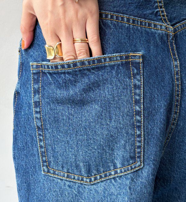  「ハイウエストダブルボタンデニム」|デニム|