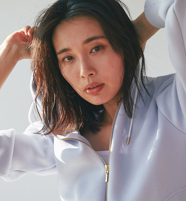  「【WEB限定/キレイめ上品】スポンジダンボールZIPパーカーカットソー」|パーカー|