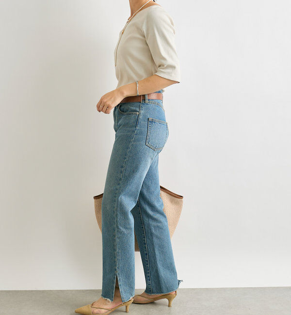  「【全骨格美脚見え！】slit DENIM」|デニム|