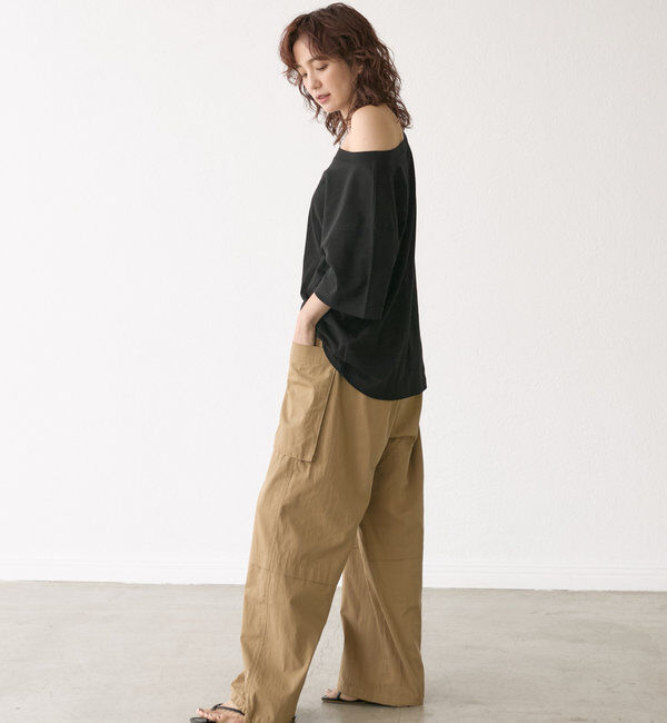  「【MONN.:.(モン)】オープンネックTee」|Tシャツ・カットソー|