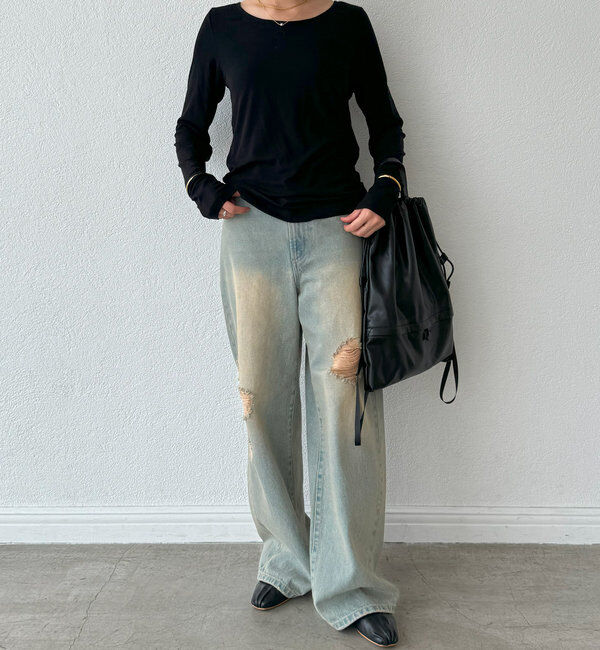  「【MYSELFbyRD（マイセルフバイリヴドロワ）】baseLongTee」|Tシャツ・カットソー|