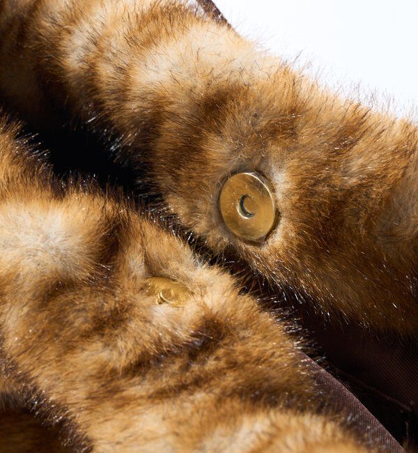  「【シーズンムードを高める】フェイクファードローストリングバッグ」|クラッチバッグ|