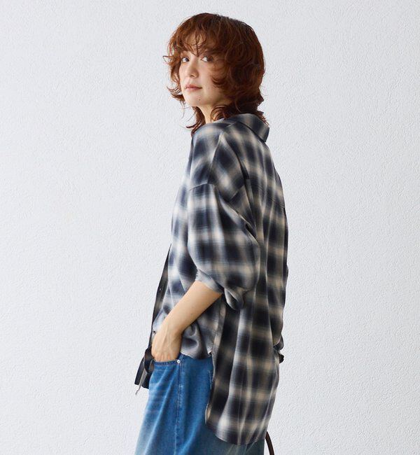  「【抜け感◎】オンブレーチェックシャツ」|シャツ・ブラウス|