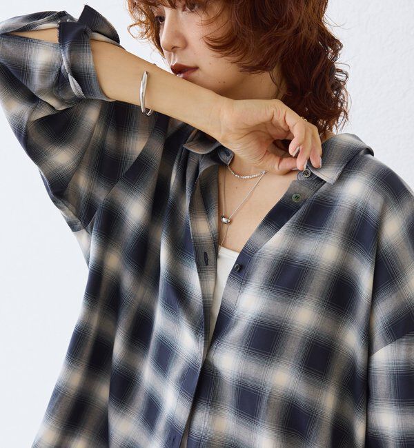  「【抜け感◎】オンブレーチェックシャツ」|シャツ・ブラウス|