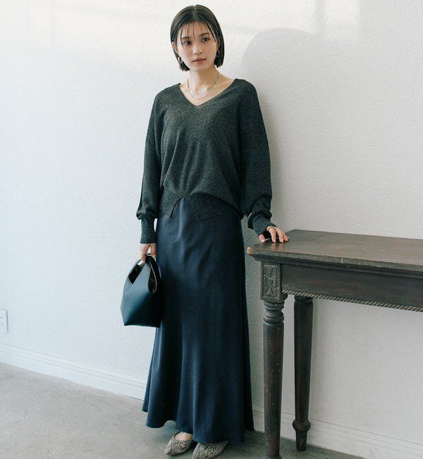  「【上品な揺れ感】キュプラ混バイアススカート」|スカート|