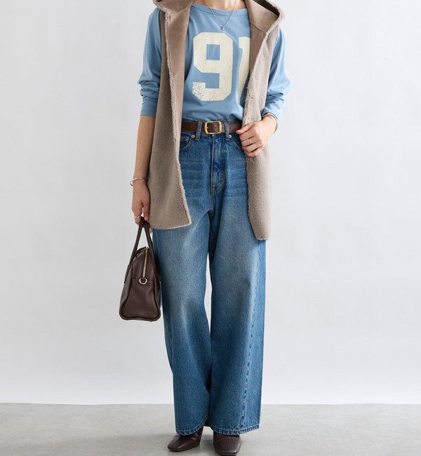  「【シーズンムード高まる】エコファーフードジレ」|ベスト・ジレ|