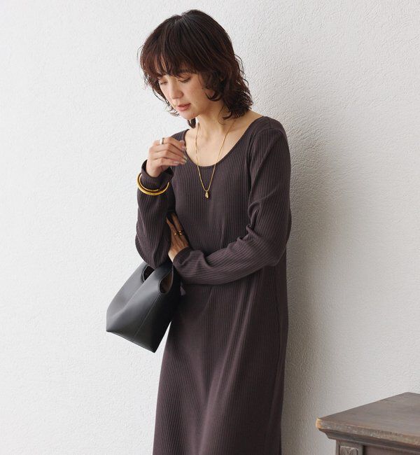  「【全骨格細見え】NEW2WAYロングリブワンピース」|ワンピース|