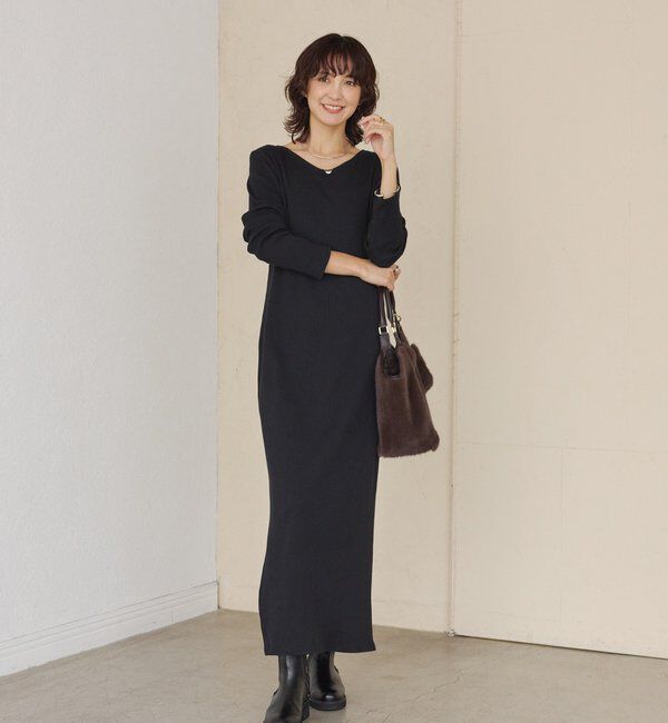  「【全骨格細見え】NEW2WAYロングリブワンピース」|ワンピース|