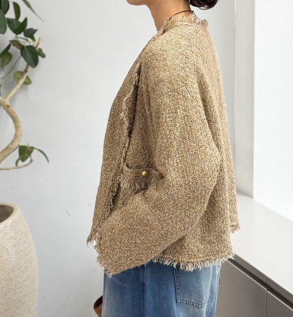  「【品のある着こなしに】リンクスツイードカーデ」|カーディガン|