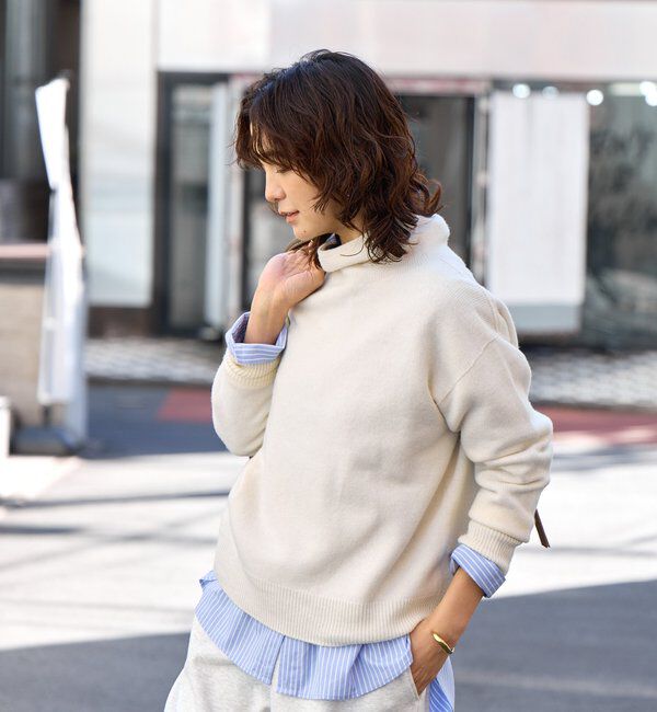  「【5色展開/万能トップス】ウール100NEWボトルネックニット」|ニット・セーター|