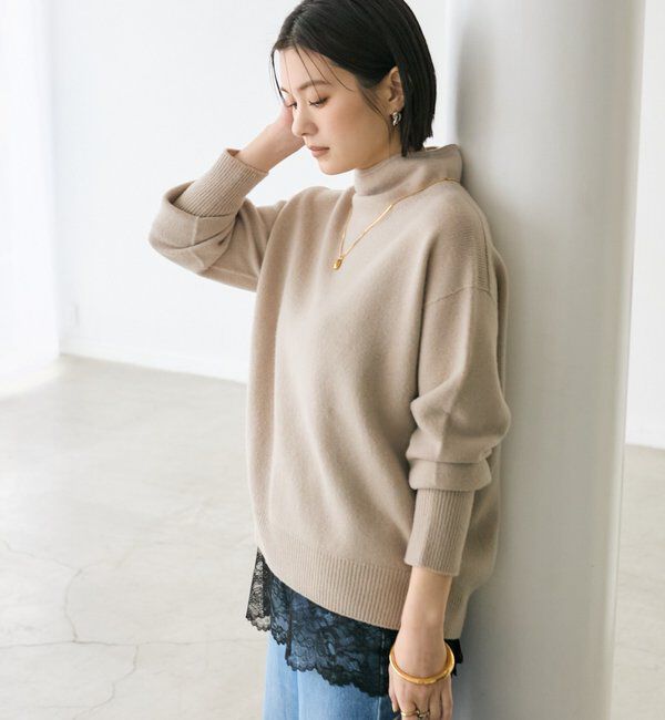  「【5色展開/万能トップス】ウール100NEWボトルネックニット」|ニット・セーター|
