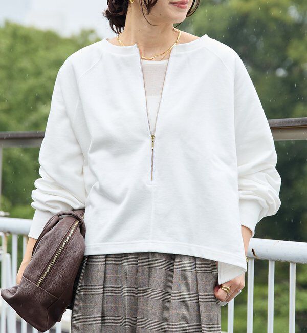  「予約【新色追加/抜け感◎】ハーフZIPスウェット」|Tシャツ・カットソー|