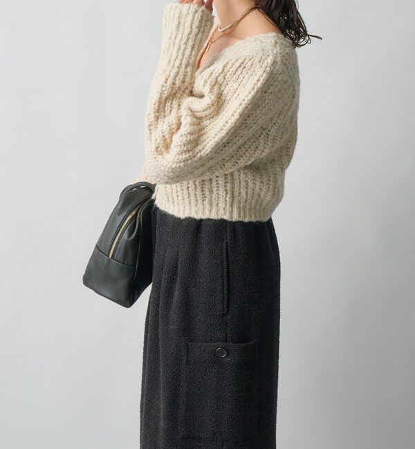  「【前後2WAY】スラブボレロカーデ」|カーディガン|