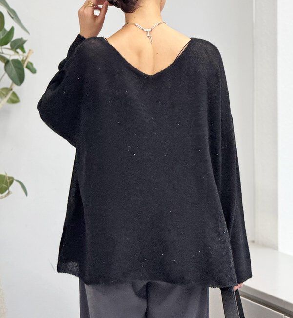  「【リニューアル】2wayスパングルシアーニット」|ニット・セーター|