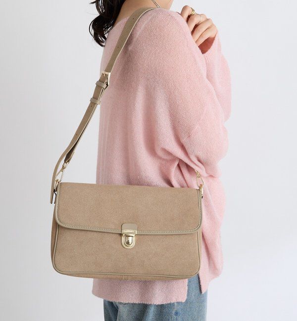  「【上品さを演出】フラップショルダーバッグ」|トートバッグ|ベージュ