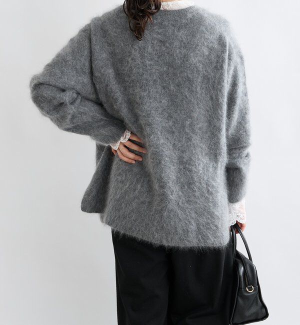  「【ヘアリーな質感】起毛ウールサイドスリットニット」|ニット・セーター|