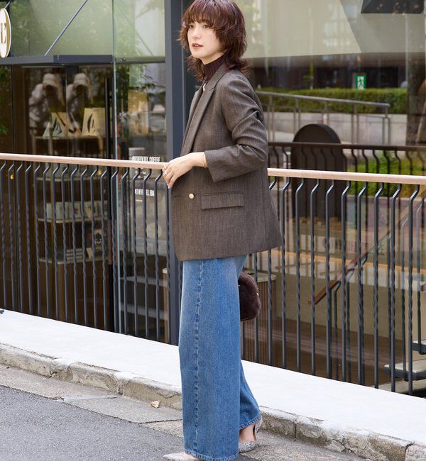  「【美シルエット】シャークスキンピークドラペルジャケット」|テーラードジャケット|