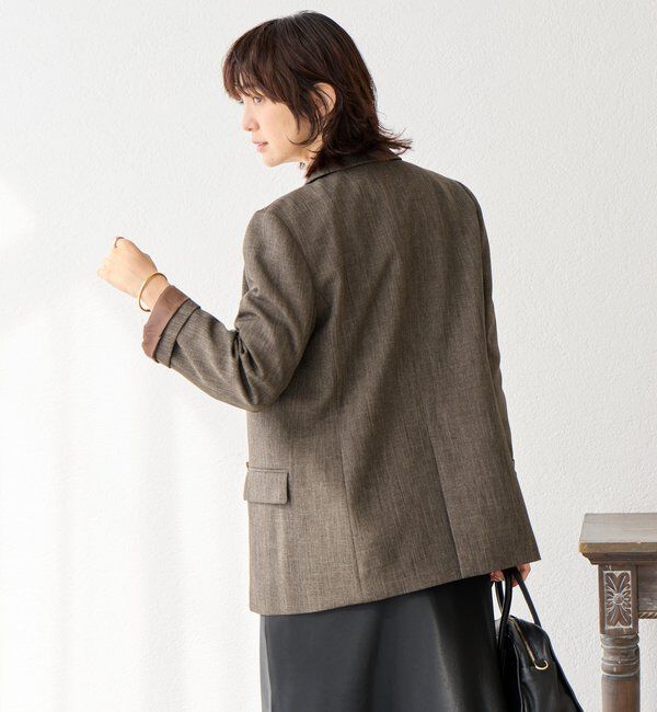  「【美シルエット】シャークスキンピークドラペルジャケット」|テーラードジャケット|