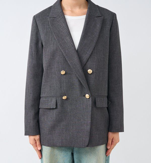  「【美シルエット】シャークスキンピークドラペルジャケット」|テーラードジャケット|