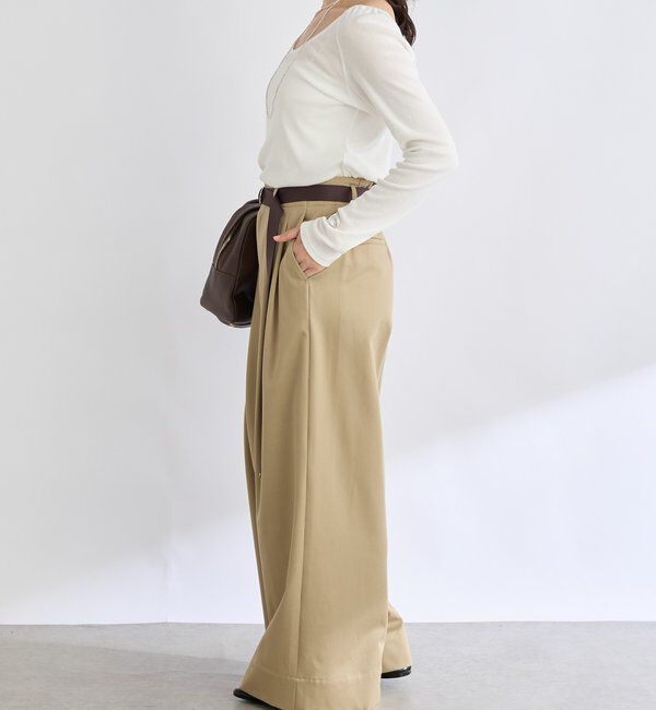  「【抜け感】タックチノワイドパンツ」|チノ|