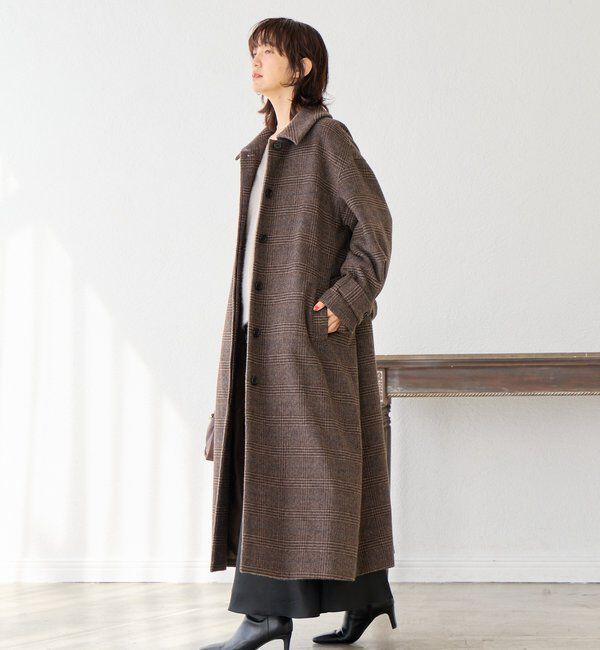 「【インフルエンサーSHIHO企画】チェックステンカラーコート」|その他|