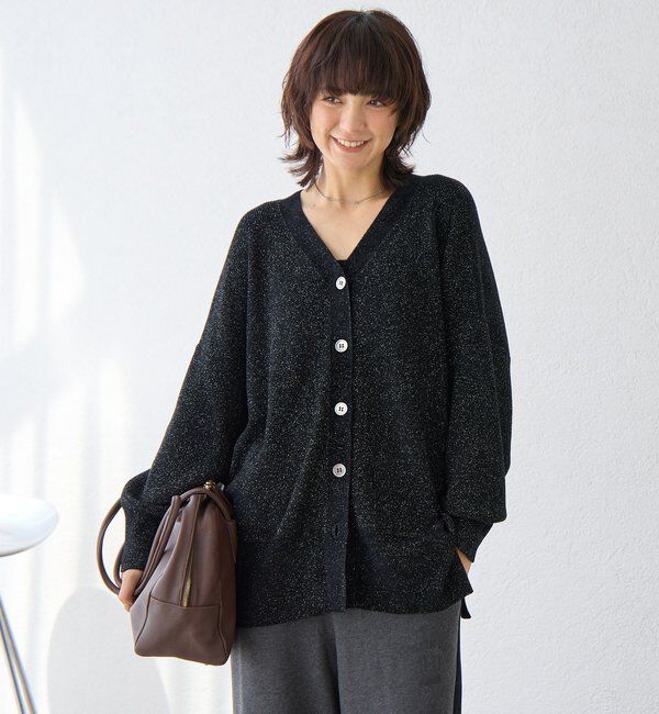  「【上品な輝き】ラメモール2WAYカーデ」|ニット・セーター|