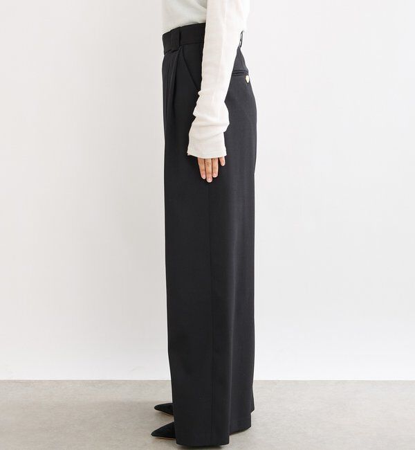  「【a Nice （ア ・ニース）】Twoolワイドパンツ」|チノ|