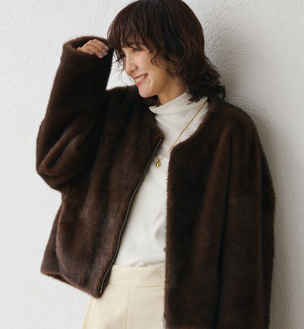  「【シーズンムード高まる】ミンクライクショートコート」|その他|