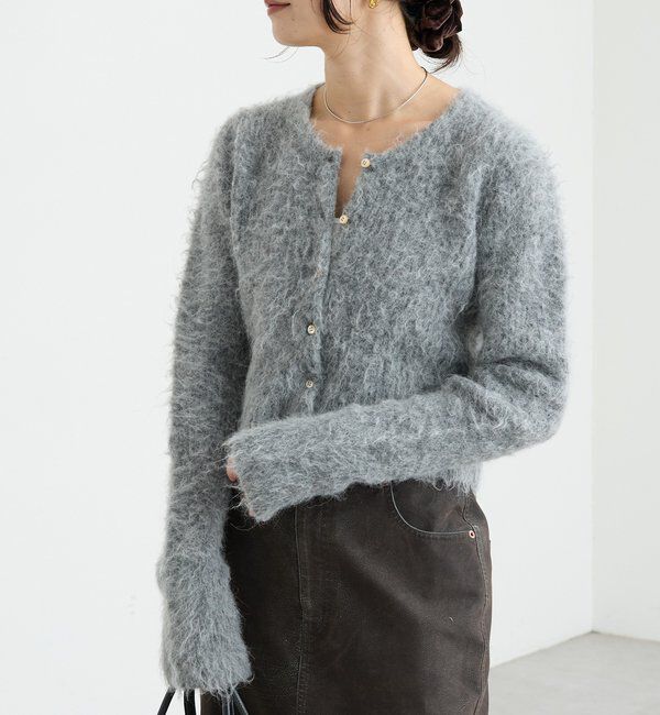  「【ふんわり柔らか】ヘアリーショートカーディガン」|カーディガン|